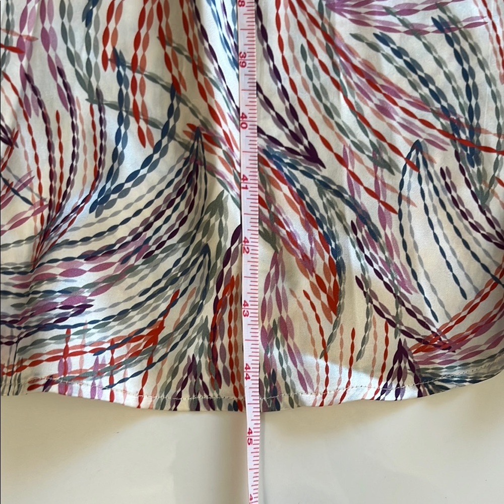 Tucker NYC Stella Dress Ecru Retro Geo in Stretch Charmeuse Silk Mock Neck - Picture 10 of 13